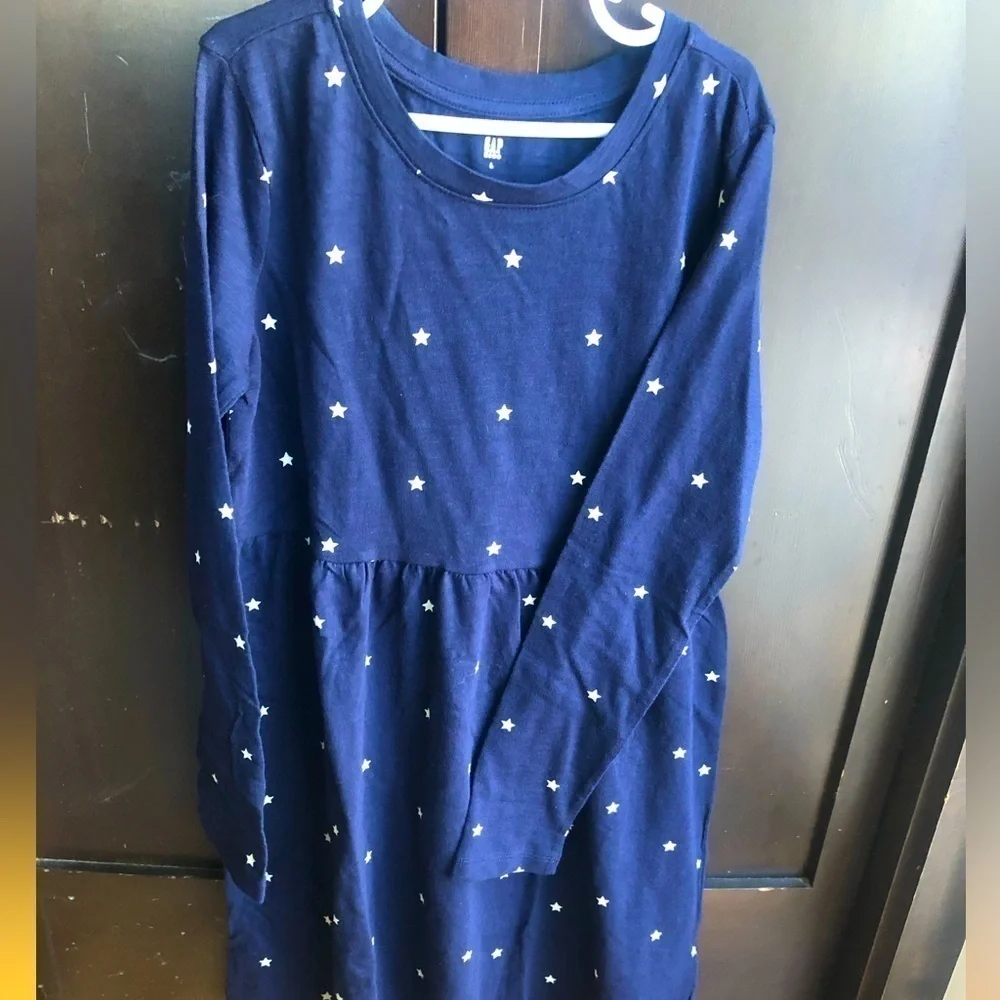 GAP Kids Skater Dress. Navy Blue Long Sleeve Dress